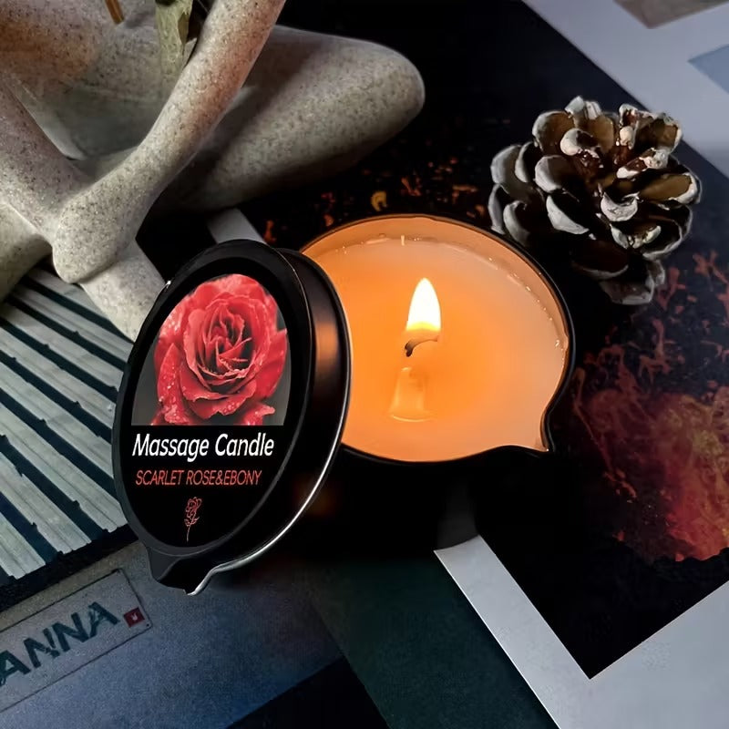 Bougie de massage "Rose & Ebène"