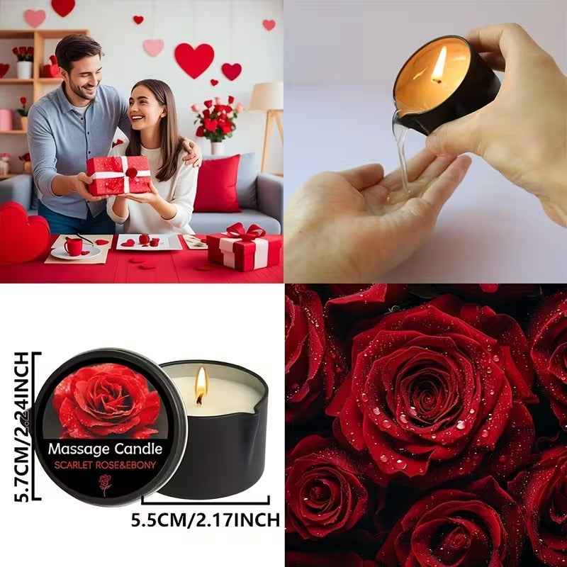 Bougie de massage "Rose & Ebène"