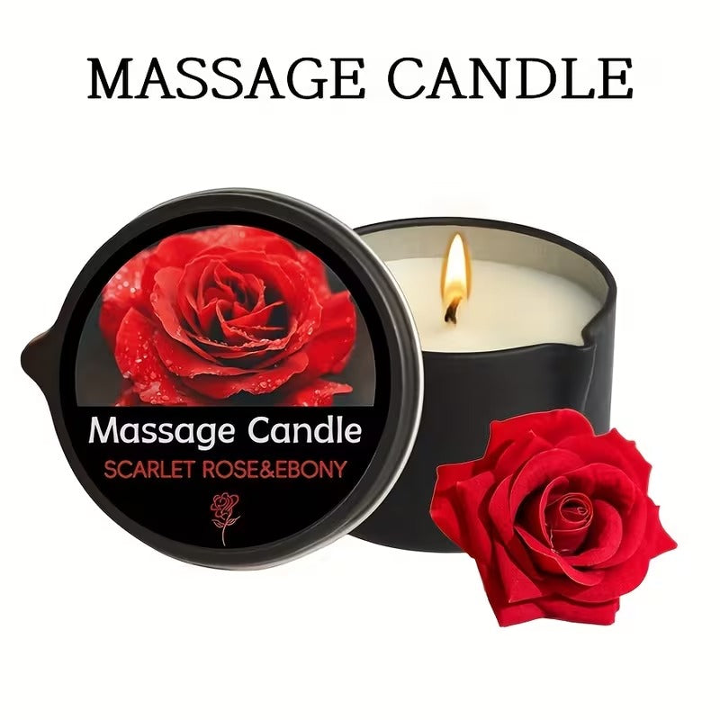 Bougie de massage "Rose & Ebène"