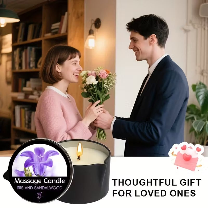 Bougie de massage "Iris & Bois de Santal"