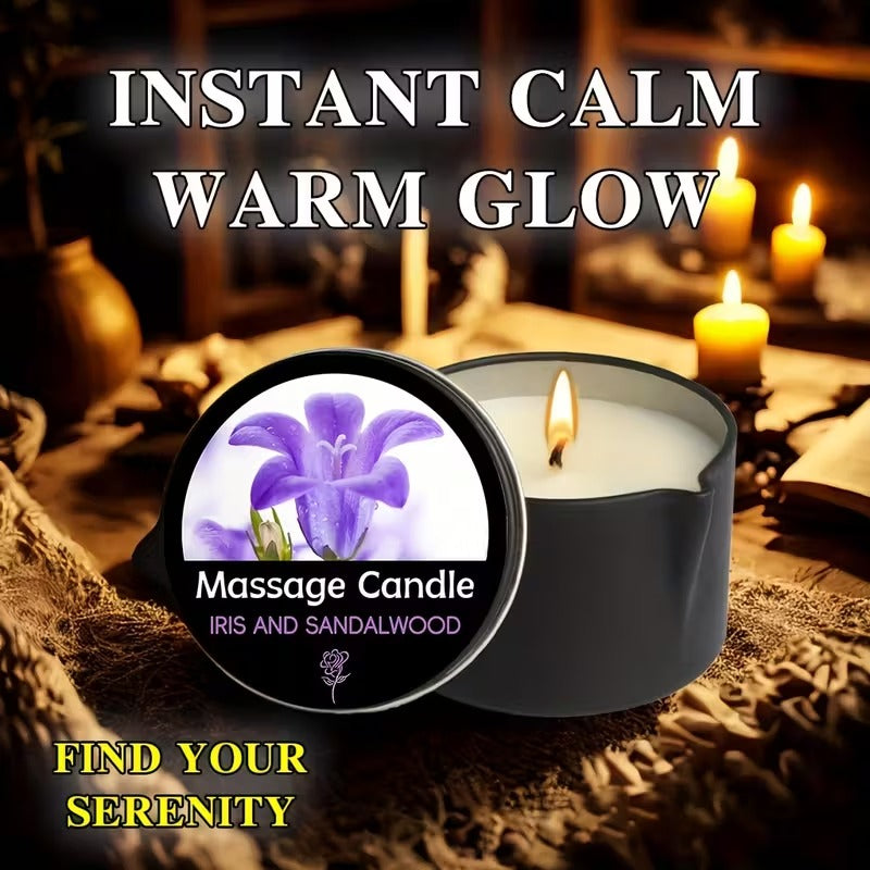 Bougie de massage "Iris & Bois de Santal"