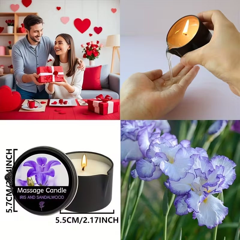 Bougie de massage "Iris & Bois de Santal"