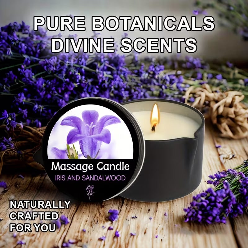 Bougie de massage "Iris & Bois de Santal"