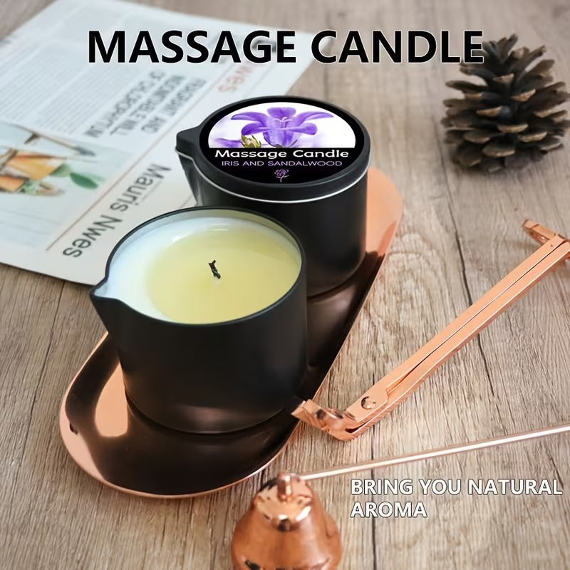 Bougie de massage "Iris & Bois de Santal"